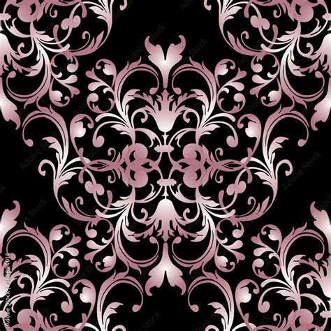 Black And Pink Damask Pattern