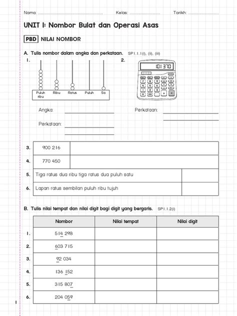 Unit 1 Nombor Bulat Dan Operasi Asas Pdf