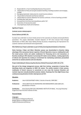 Sreemoyee Bakshi Resume Deputy Manager Pdf