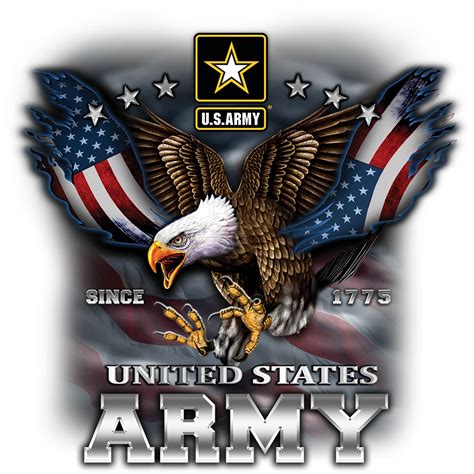 US ARMY EAGLE AND FLAG W/CREST 1 - Art Brands