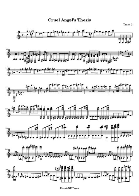 Cruel Angel S Thesis Sheet Music Cruel Angel S Thesis Score •