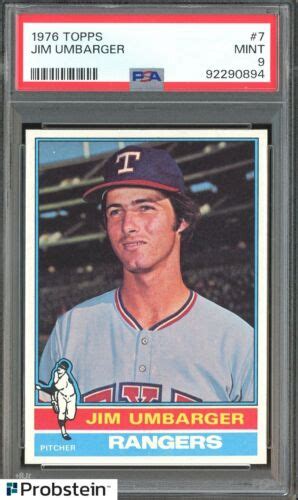 Topps Jim Umbarger Texas Rangers Psa Mint Ebay