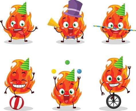 Cartoon character of fire with various circus shows 21619262 Vector Art ...