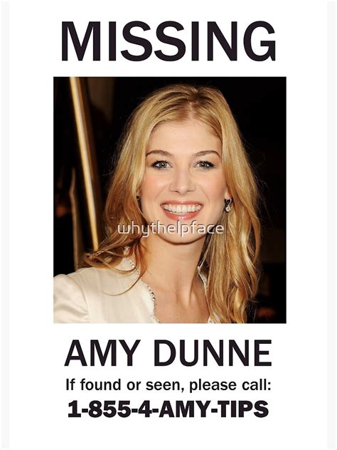 MISSING - AMY DUNNE (GONE GIRL) Premium Matte Vertical Poster sold by ...