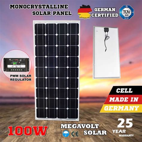 Megavolt 12V 100W Solar Panel Kit With PWM Solar Regulator Generator