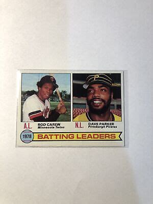 Topps Rod Carew Dave Parker Batting Leaders Pwe Ebay