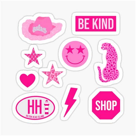 Pink Preppy Sticker Pack Sticker For Sale By Morganicdesigns Redbubble