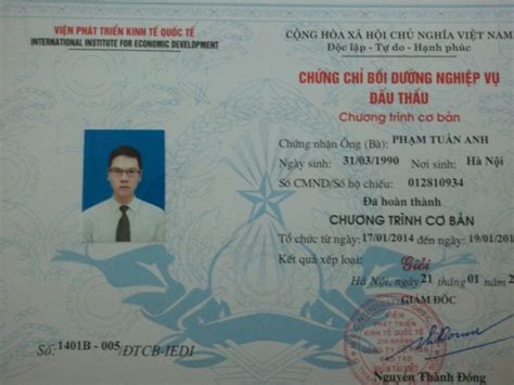 Chứng chỉ nghiệp vụ đấu thầu giá liên hệ gọi 0985 586 382 Quận Ba