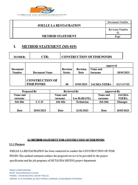 Method Statement Qa Qc Plan H Download Free Pdf Concrete