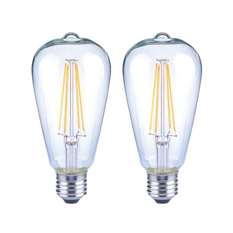 EcoSmart 40-Watt Equivalent ST19 Dimmable Clear Glass Filament Vintage ...