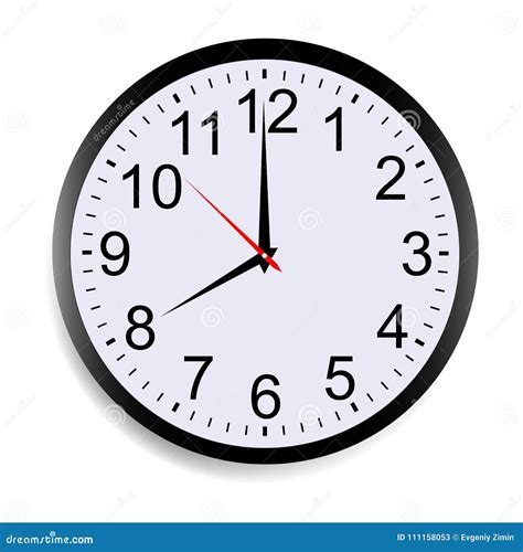 Round Clock Face Showing Eight O`clock Stock Vector - Illustration of ...