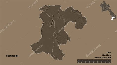 Forma De Champasak Provincia De Laos Con Su Capital Aislada Sobre