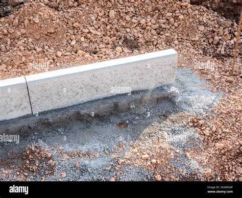 Stone Kerb Construction Site Stock Photo Alamy