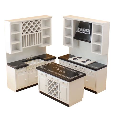 Dolls Miniatures Miniature Kitchen Cabinet Scale Dollhouse