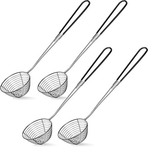 Kiibsot Pieces Stainless Steel Hot Pot Strainer Scoops Inch Mini Spider Strainer