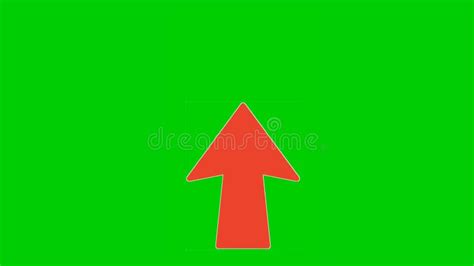 Arrow Sign Symbol Animation On Green Screenhand Draw Red Color Cartoon Arrow Pointing Down