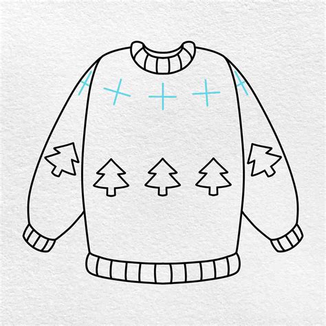 Christmas Sweater Drawing - HelloArtsy