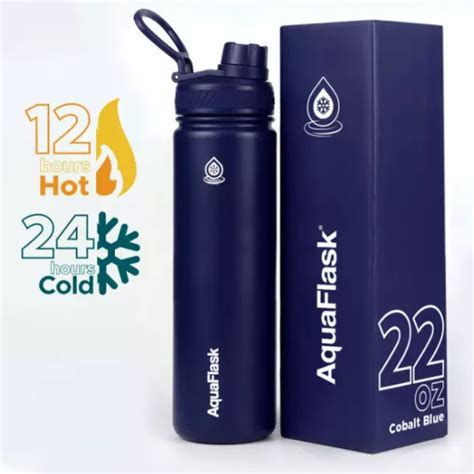 Aquaflask 22oz Wide Mouth With Cap Lid Vacuum Insulated Drinking Water Bottle Hot And Cold