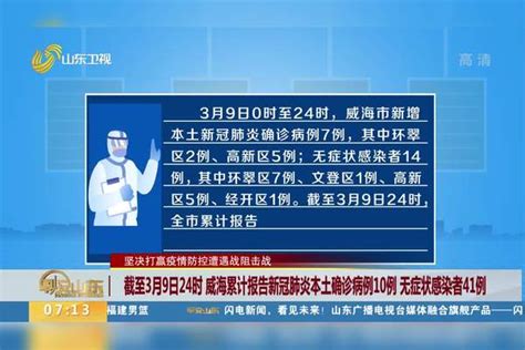 坚决打赢疫情防控遭遇战阻击战 截至3月9日24时 威海累计报告新冠肺炎本土确诊病例10例 无症状感染者41例威海阻击战遭遇战