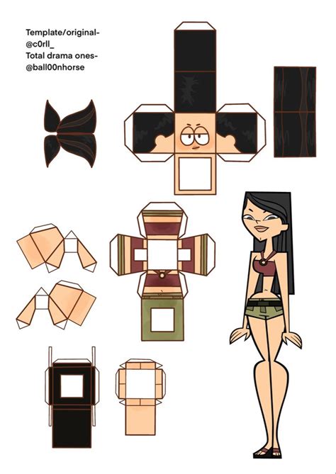 Heather Total Drama Paper Doll Craft Paper Doll Craft Paper Dolls Paper Doll Template