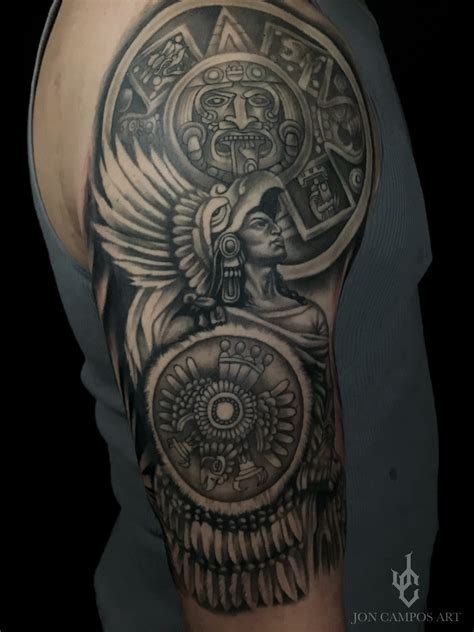 Aztec Warrior Arm Tattoos