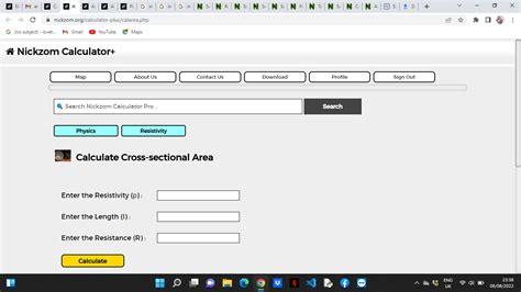 How To Calculate And Solve For Cross Sectional Area Electric Resistivity