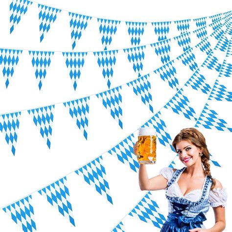 Oktoberfest Wimpelkette Bayerische Deko M Bayern Blau Wei E Dreieck