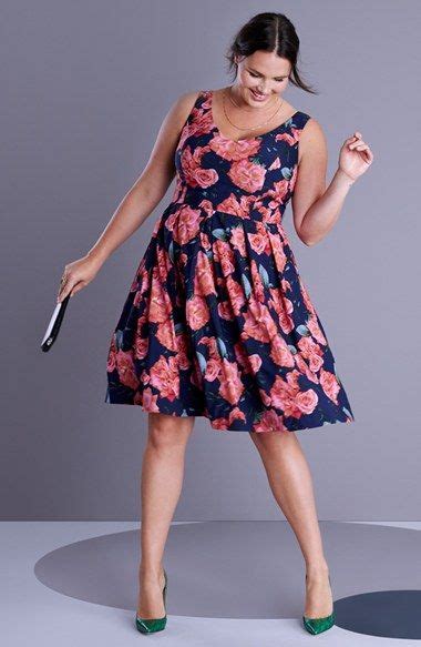 City Chic Rosey Posey Floral Fit And Flare Dress Plus Size Plus