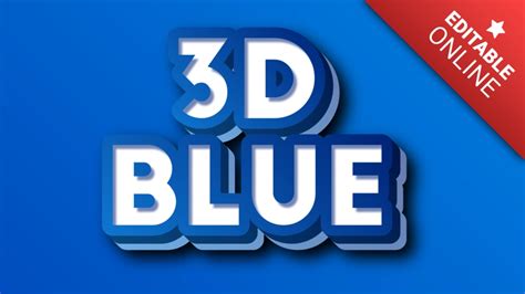 Blue 3d Text Text Effect Generator