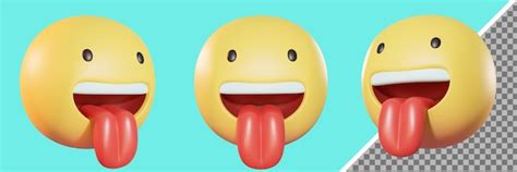 Gesicht Mit Zunge Emoji D Render D Illustration Premium Psd Datei