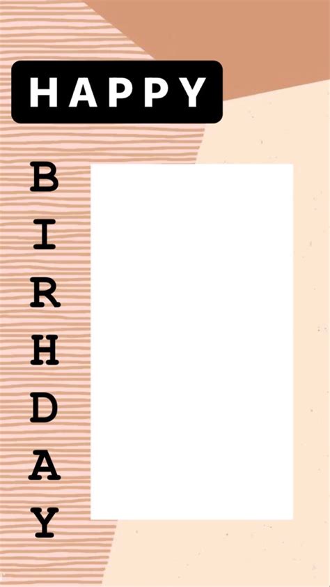 Aesthetic Happy Birthday Instagram Story Template Black