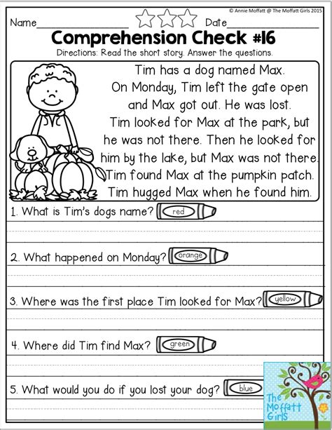 Second Grade Reading Level Worksheets