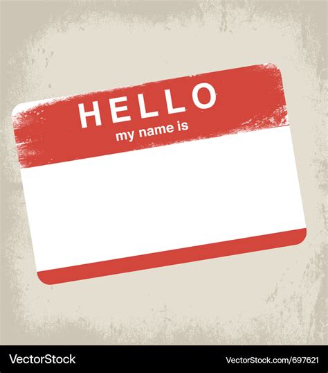 Hello my name is label design Royalty Free Vector Image