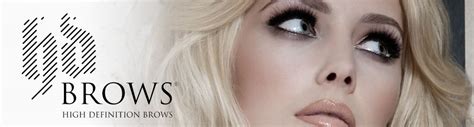 Hd Brows Logo With Blonde Model On Right Hd Brows Blonde Model Brows