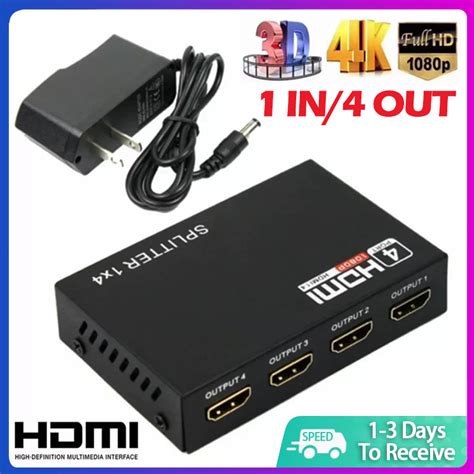 K Hd Hdmi Splitter In Out With Power Supply Hdmi Switcher