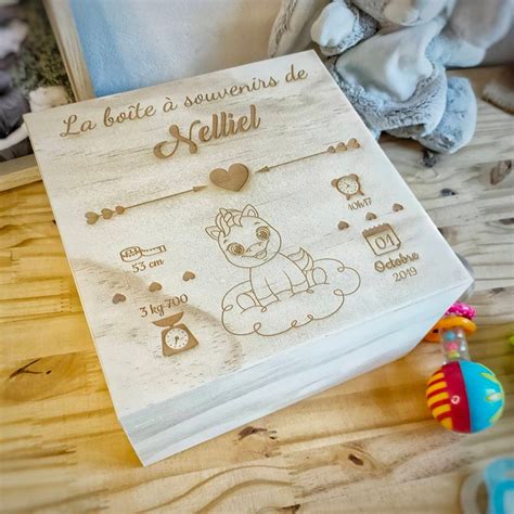 Boite à souvenirs personnalisée pour naissance boite bébé Etsy France