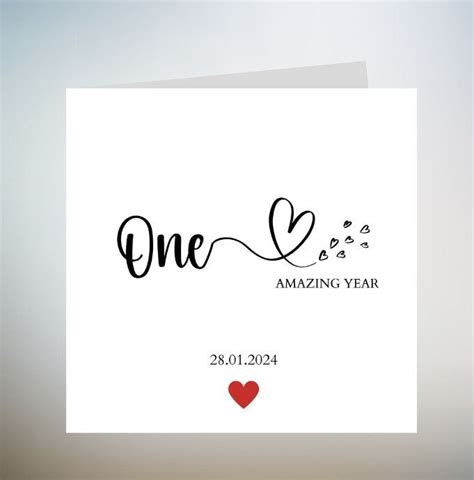 One Year Anniversary Card, 1 Year Anniversary Card for Boyfriend ...