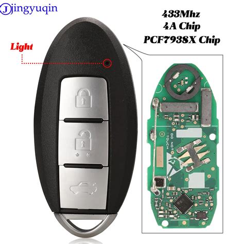 Jingyuqin Smart Remote Key 433Mhz 4A PCF7938x Chip For Nissan Altima