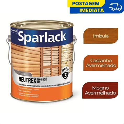 Verniz Para Madeira Neutrex 3 6 Litros Cores Brilhantes Sparlack Coral