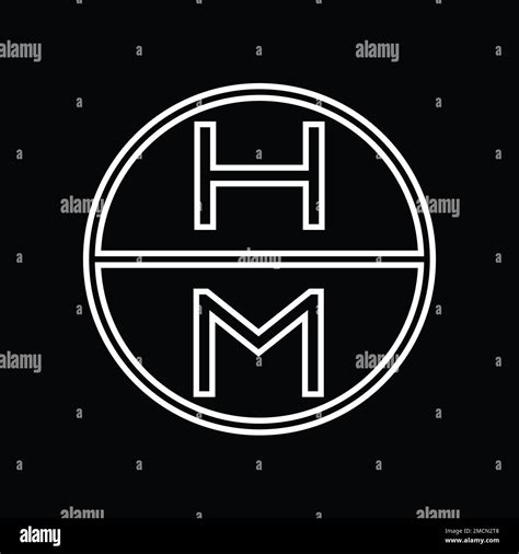 Mh Logo Monogram Abstract Inside Circle Stripe Vector Images Design