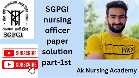 Sgpgi Nursing Officer Paper Solution 2023 Complete Paper Solution With