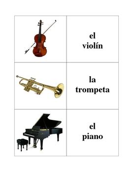 Spanish Musical Instruments Memory Game Can Be Flashcards Tpt