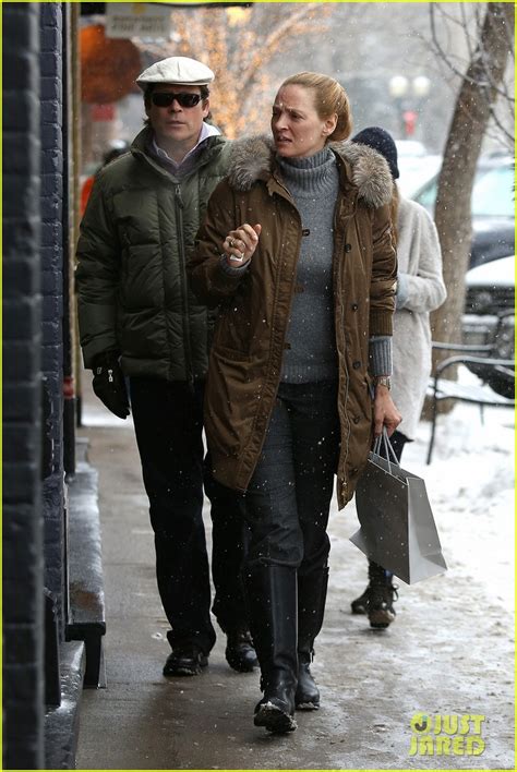 Uma Thurman & Arpad Busson: Snowy Aspen Stroll with Maya!: Photo ...