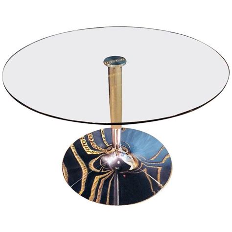 High Quality Modern Round Glass Table With Chrome Foot Brand Calligaris For Sale At 1stdibs