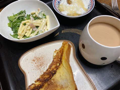 フレンチトーストにしました。 団塊の疲れない食卓 こんなんたべました