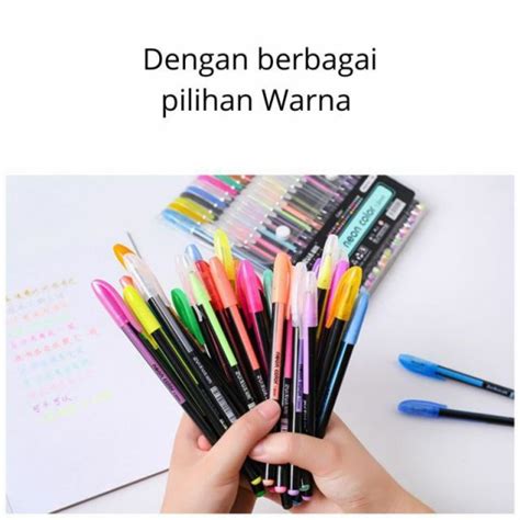 Jual Pulpen Gel Pen Zuixua Neon Color Glitter Satu Set 18 Warna