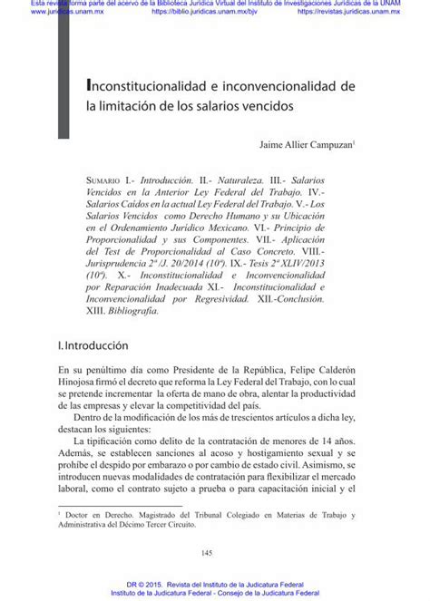 PDF Inconstitucionalidad e inconvencionalidad de la limitación