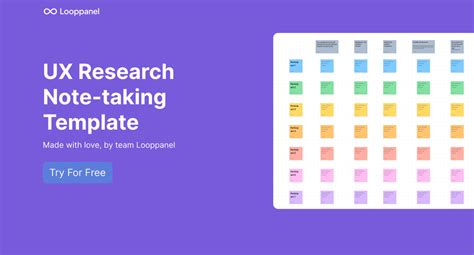 UX Research Note Taking Template User Interviews Usability Tests