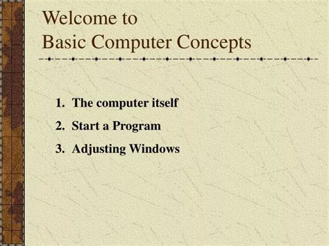 Ppt Welcome To Basic Computer Concepts Powerpoint Presentation Free