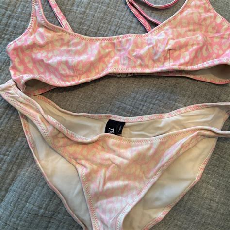 Cheeta Print Triangle Bikini Tops Xs Bottoms Depop